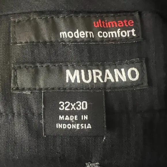 Murano Ultimate Modern Comfort Pant 
men’s 32x30 check pattern flat front gray - Picture 6 of 7